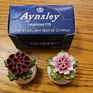 Dainty Bone China Floral Salt and Pepper Shakers